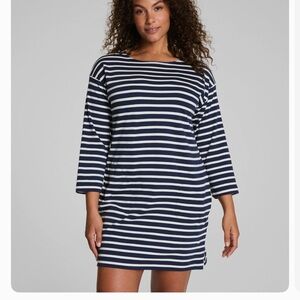 Spanx Navy and White Striped Dress
